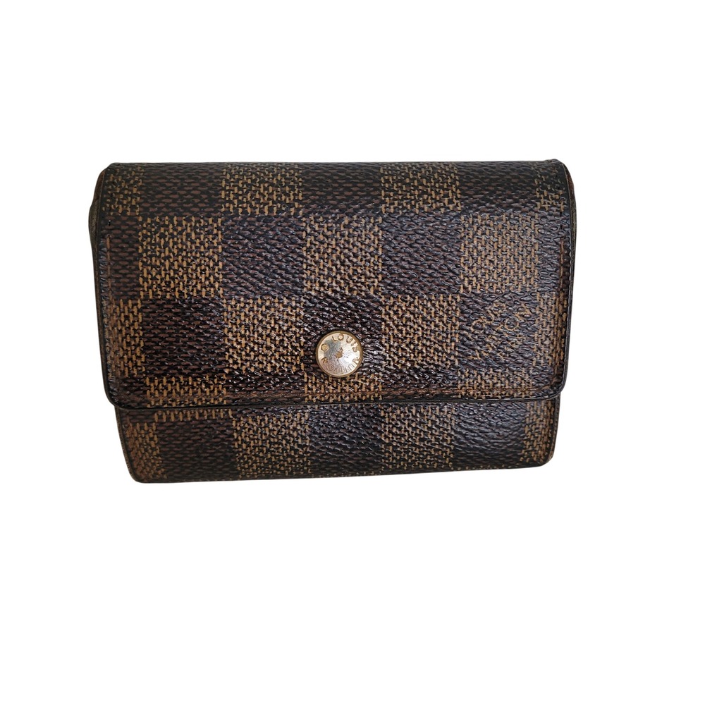 Louis Vuitton Damier Ebene Compact Wallet Brown Checkered MI0076 France